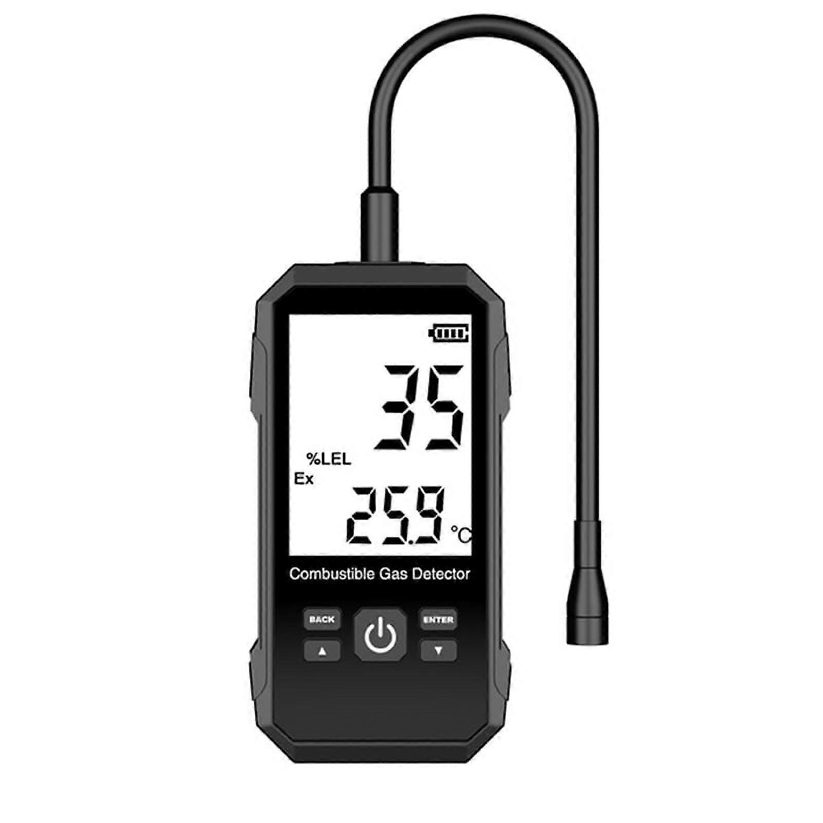 Combustible Gas Detector Propane CO Hexane Methane Leak Indicator Port Natural Gas Analyzer 0-100% with Alarm