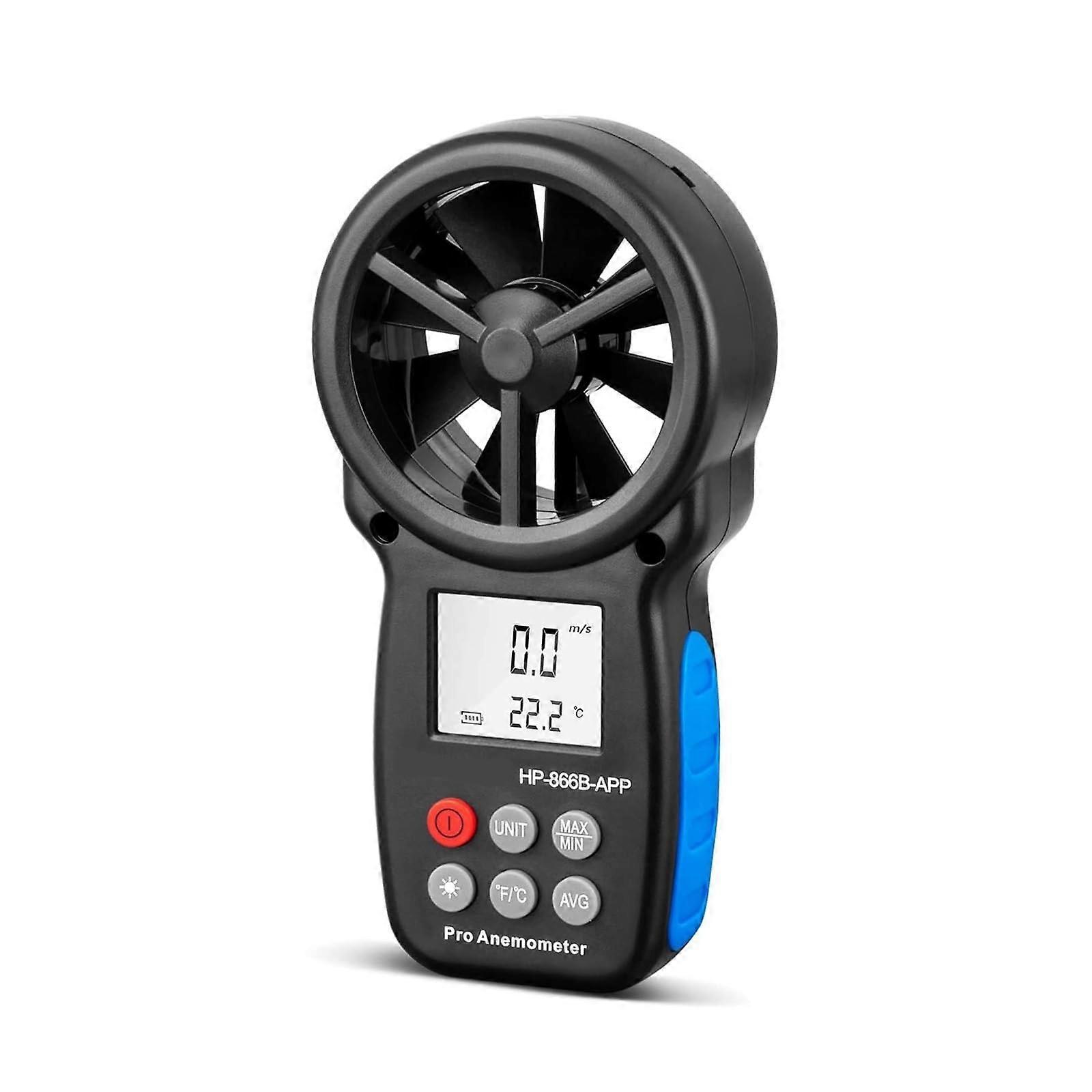 866BAPP Digital Anemometer 0.330 m/s Wind Speed Meter With Mobile App Temperature Measurement Handheld Tester