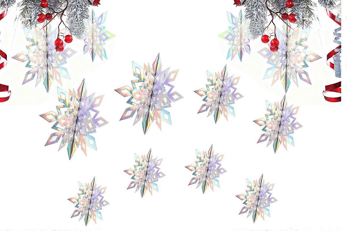 3D Paper Snowflake Hanging Decorations for Christmas Party-Gold