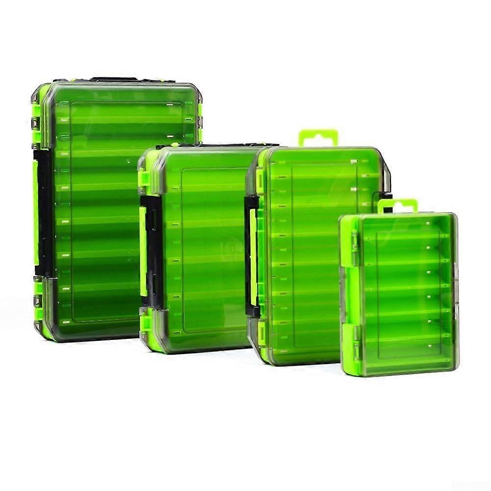 DoubleSided Fishing Tackle Storage Box With Portable Handle, PP Plastic, Organised Lures And Accessories, Green C