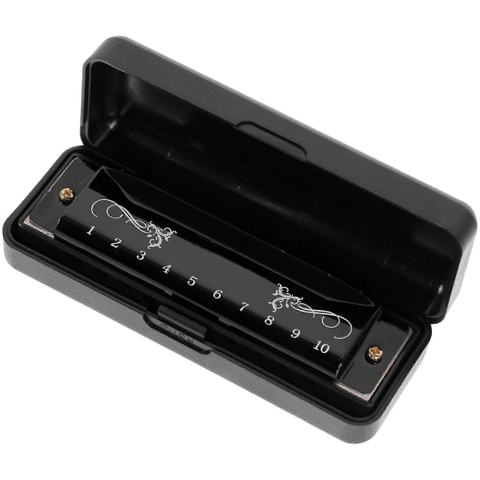 Harmonica Musical Instrument For Students With Portable Design In Black Color Ideal For Parties And Schools 1Pcs