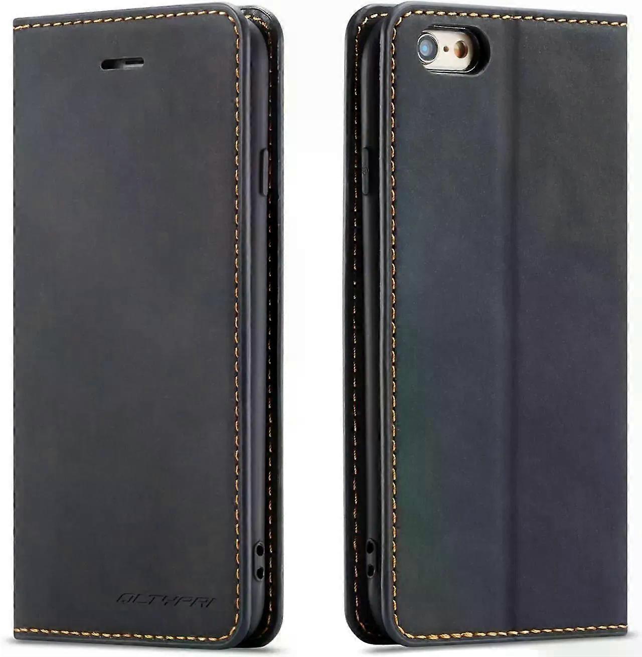 Case for iPhone SE 2022 5G/SE 2020/8/7, Premium PU Leather Cover TPU Bumper with Card Holder Kickstand Magnetic Adsorption Flip Wallet Case
