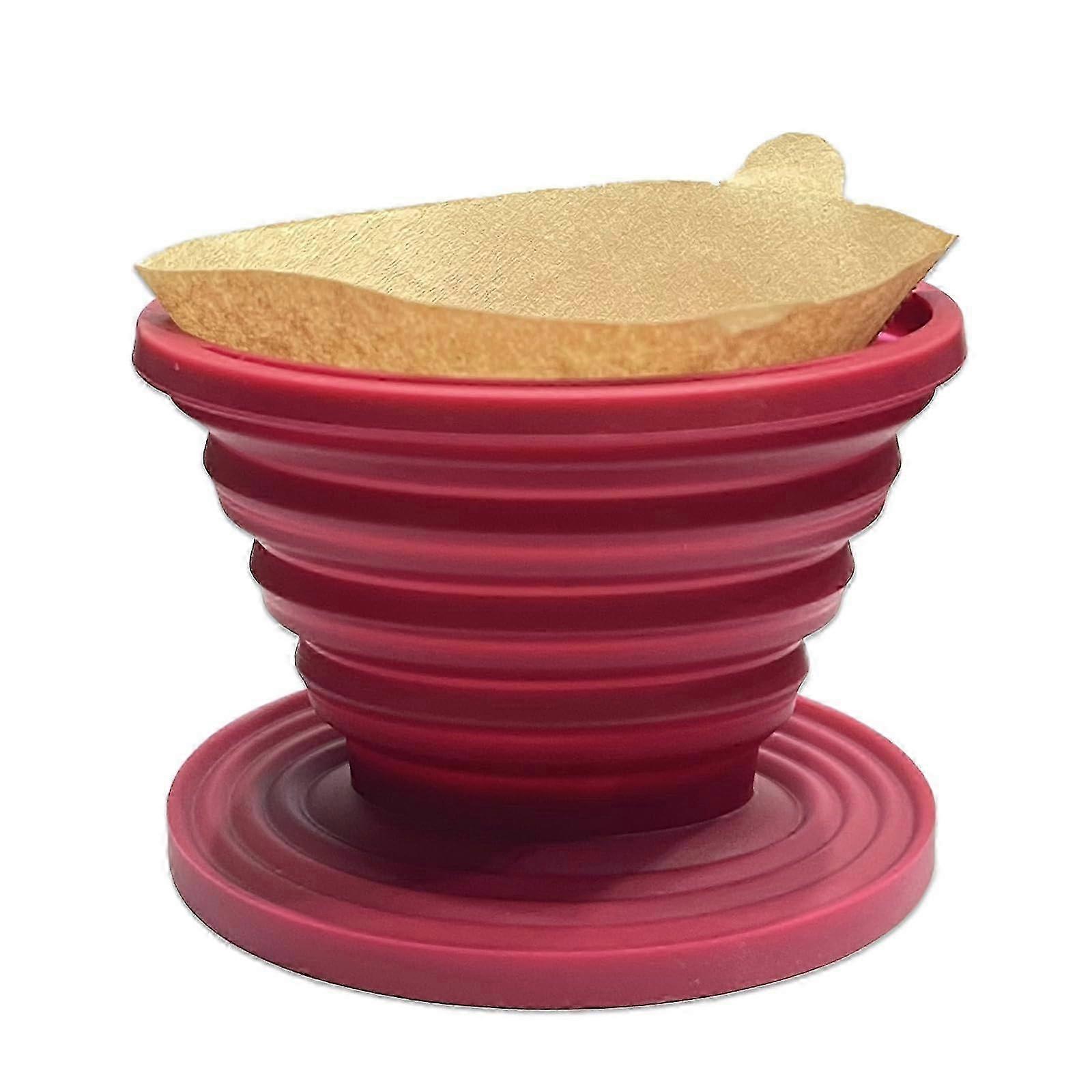 25-26 Collapsible Coffee Filter with 5 Paper Inserts for Travel/Camping