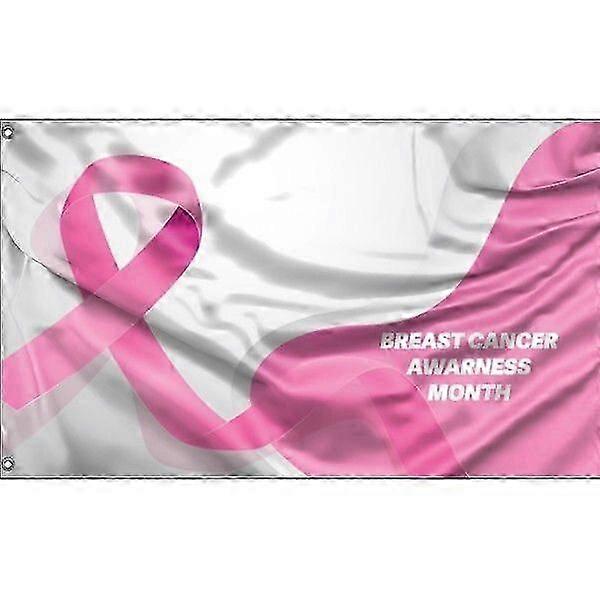علم شهر التوعية بسرطان الثدي | تصميم فريد من نوعه ، 3 × 5 قدم / 90 × 150 سم 4 × 6 قدم / 120 × 180 سم TTQ1724