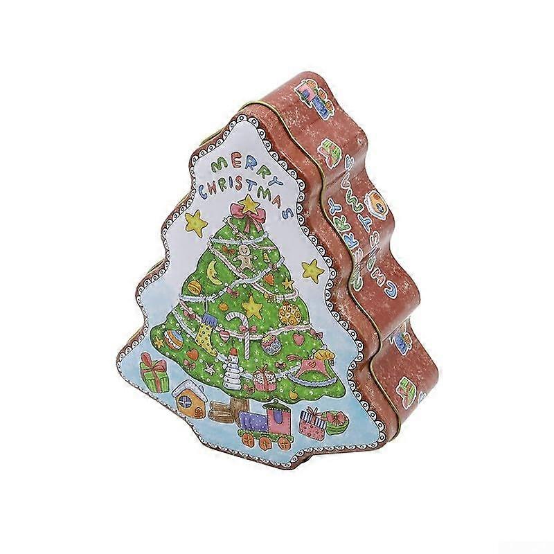Christmas Tree Candy Storage Box Model A Iron Tin For Holiday Sweets And Treats Display