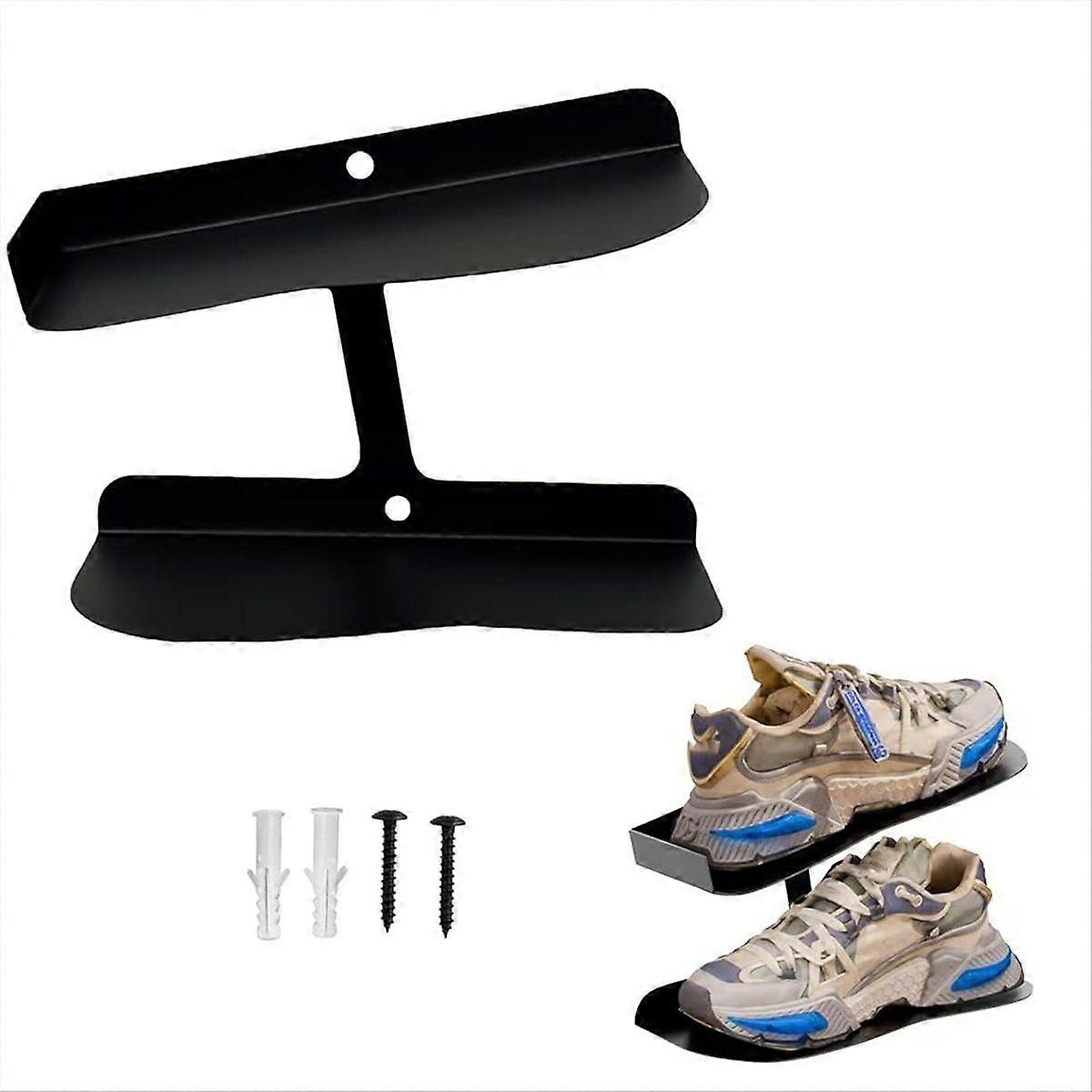 Floating Shoe Rack Wall Mount, Shoe Display Stand for Sneaker Collection, Metal Hanging Shoe Organi