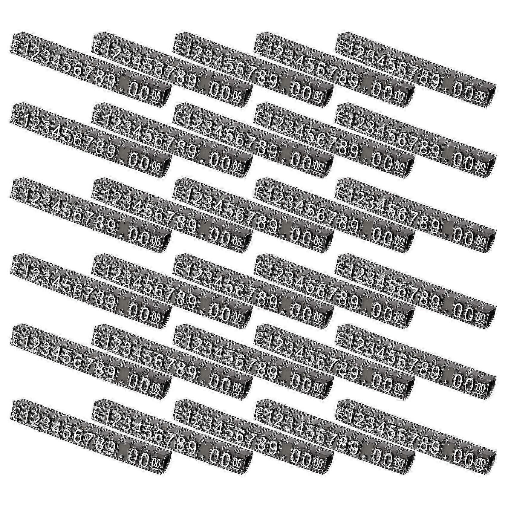 30sets Plastic Cubes Price Display Tags Adjustable Number Stand Frame Label Shop