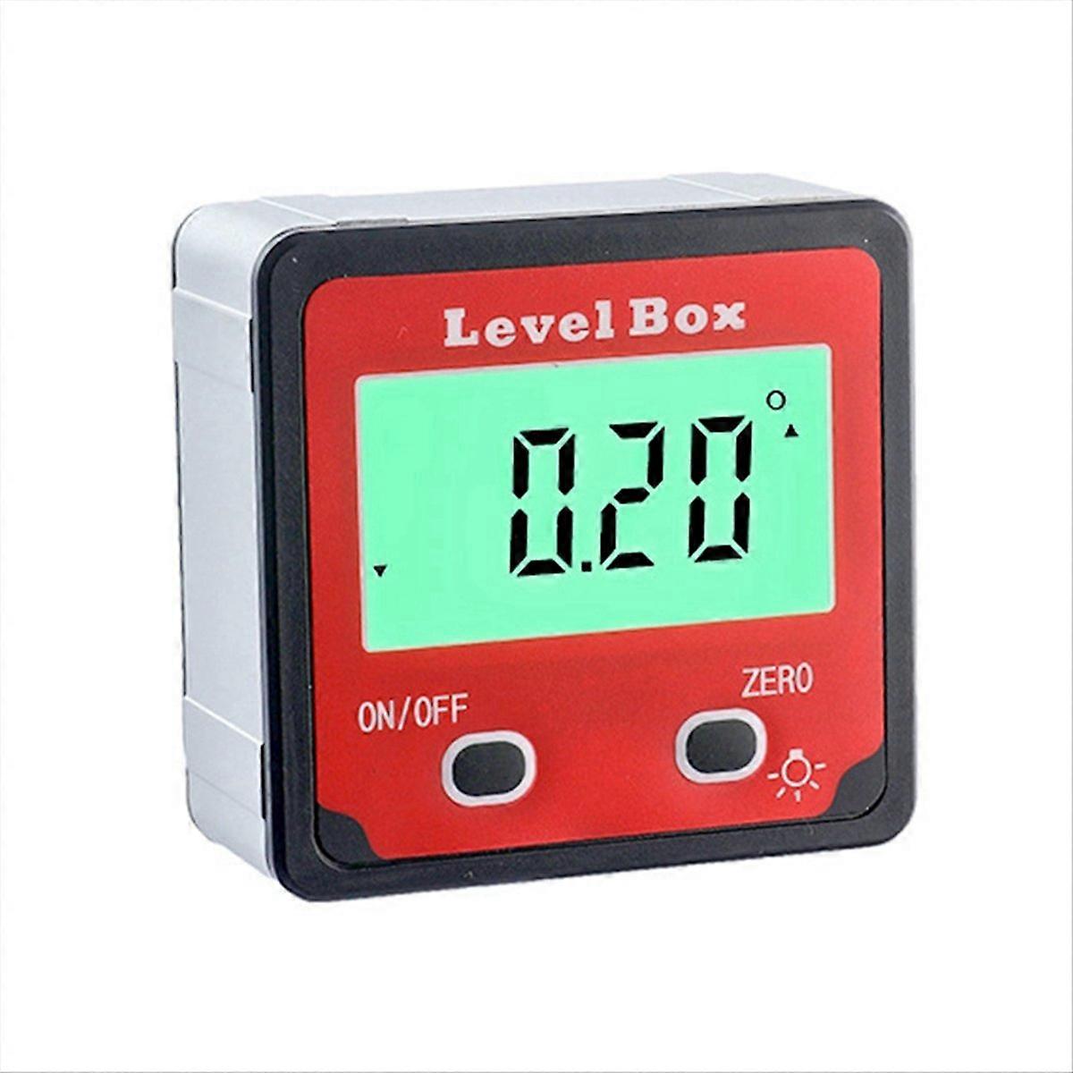 4x90 Degree 2 Button Digital Display Inclination Box Level Protractor