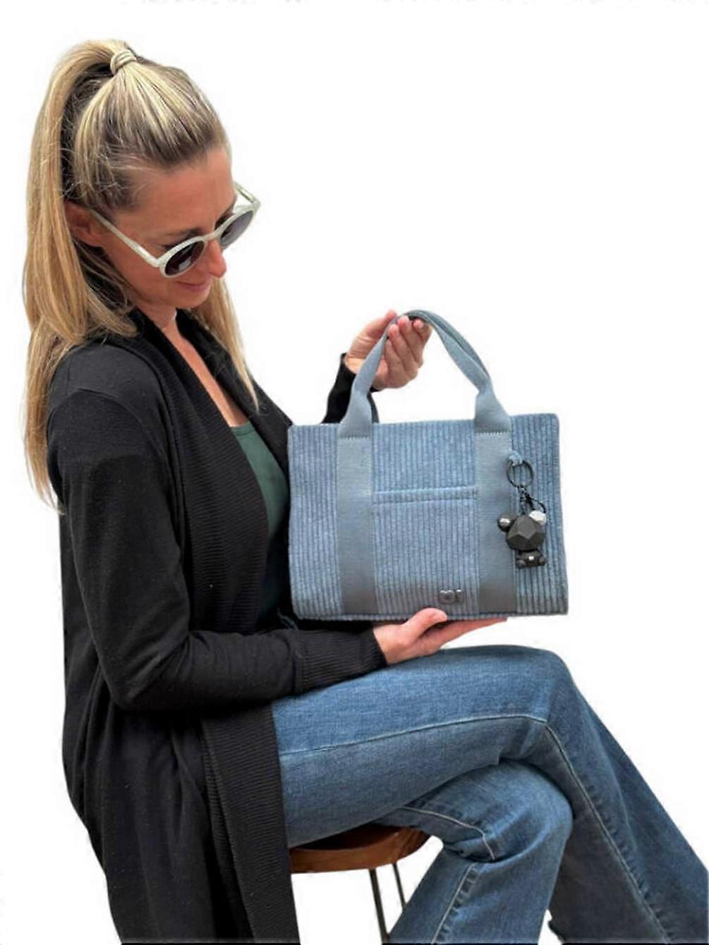 David Jones Corduroy Tote Bag - Bering Sea Blue