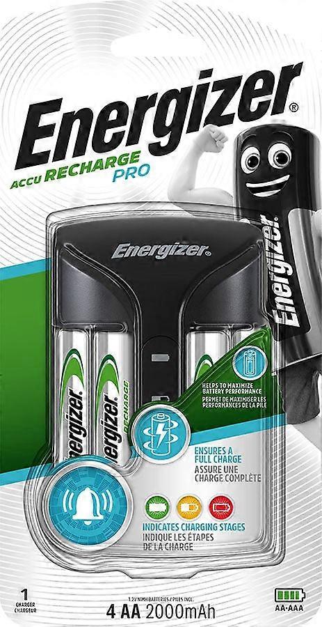 Energizer Pro Acu Hr6 Pow batterilader + 2 Aa 2000 Mah batterier