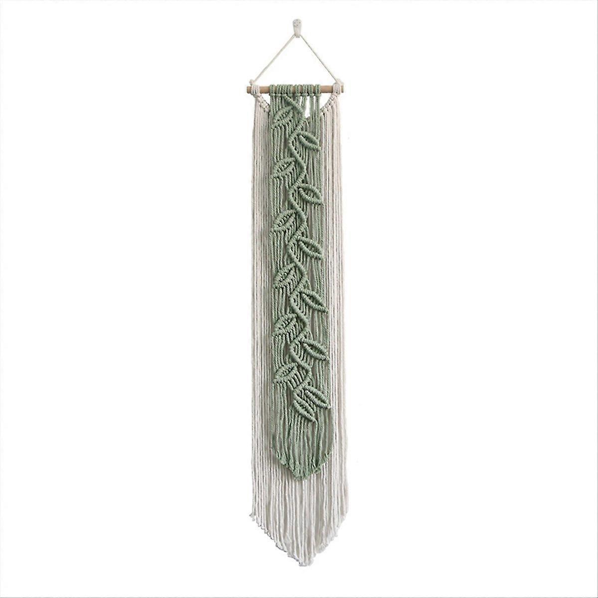 Nordic Leaf Woven Macrame Tapestry Hanging Boho Tassel Wall Hanging B