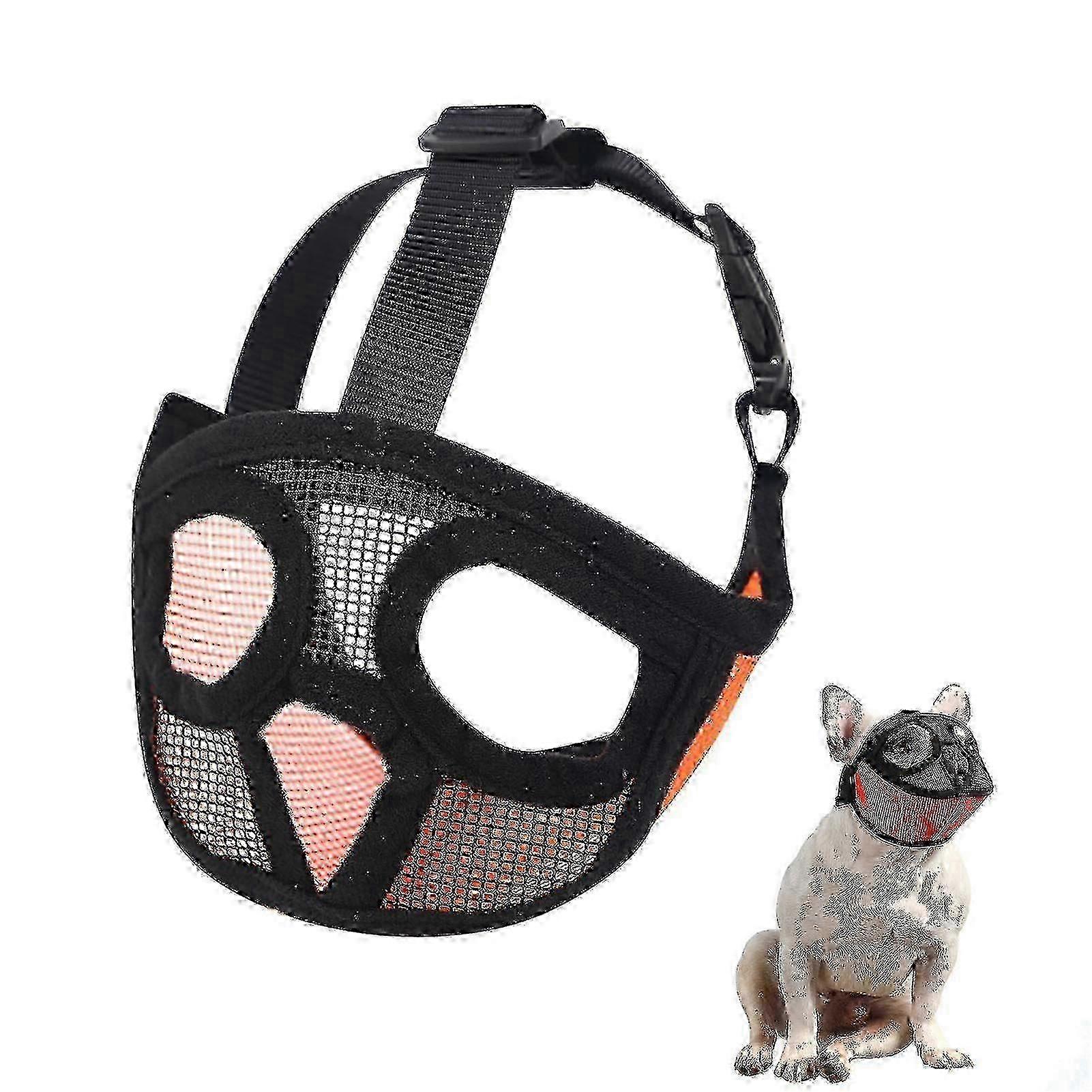Breathable mesh muzzle for bulldog - Adjustable short snout design