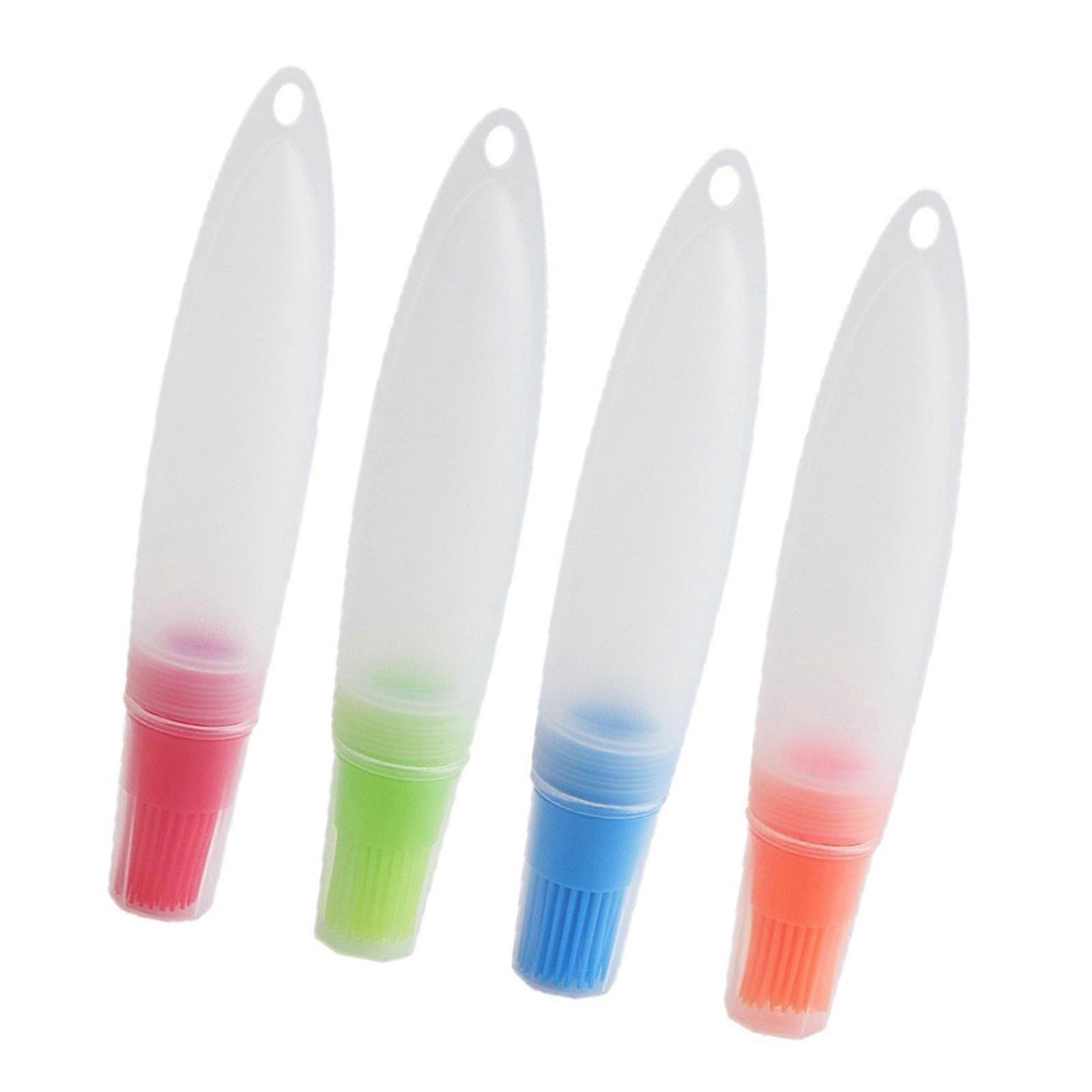 4pcs Professional Grades Silicone Basting Brushes With Squeeze Bottle Perfect For Oil Vinegar Sauce Application Multicolor