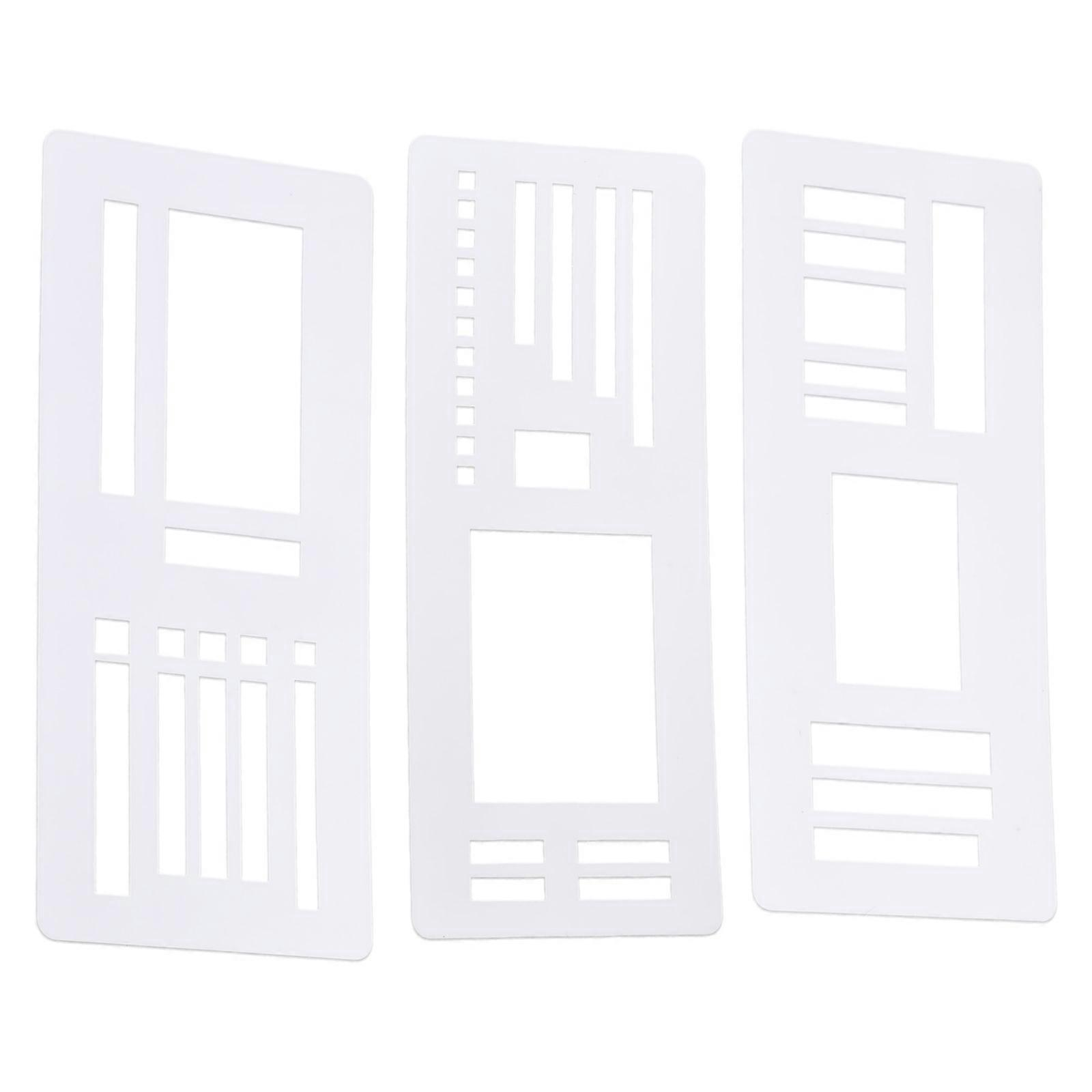 Pack Of 3 Flexible Stencil Rulers For Journaling Scrapbooking Plastic Template Tools With Multi Tool Compatibility Multicolor