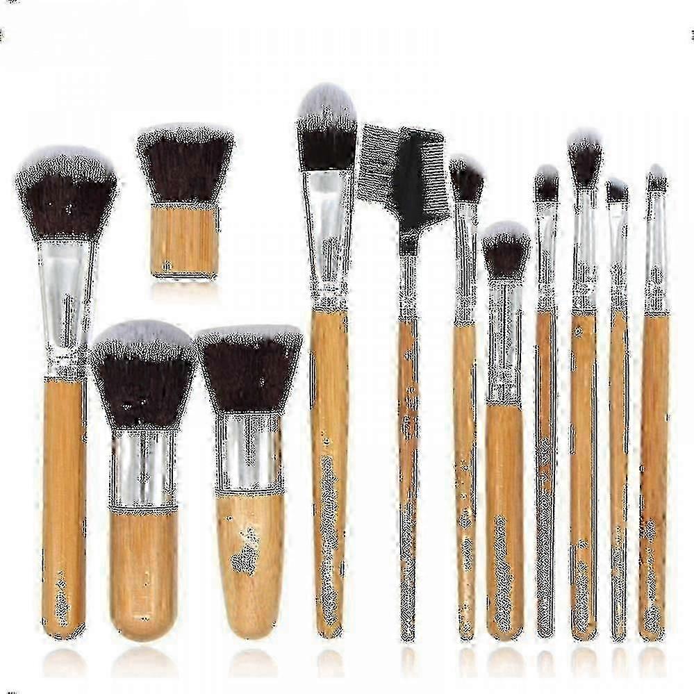 Bamboo Handle Makeup Brush Set Of 12 Pcs