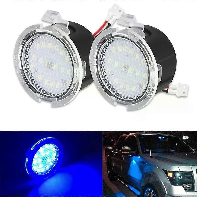 2PCS LED Side Under Mirror Puddle Light For Ford Focus C-Max Kuga Mondeo Mondeo Fusion Ranger Expedition F-150 Edge S-Max 12V