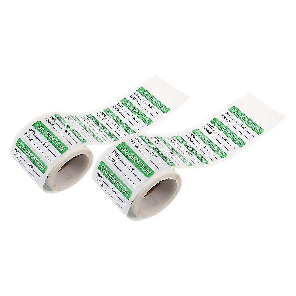 2 Rolls Self Adhesive Green Calibration Labels Blank Quality Control Stickers for Multi Use Application