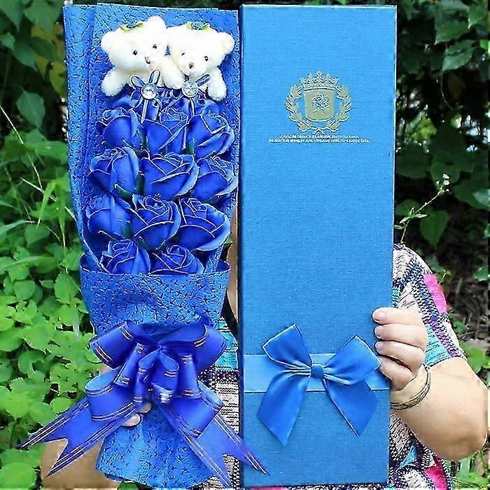 Kawaii الوردي مرحبا القط دمية الدب أفخم اللعب مع الصابون روز زهرة باقات الكرتون المحشوة دمية لفتاة أطفال هدايا عيد الميلاد