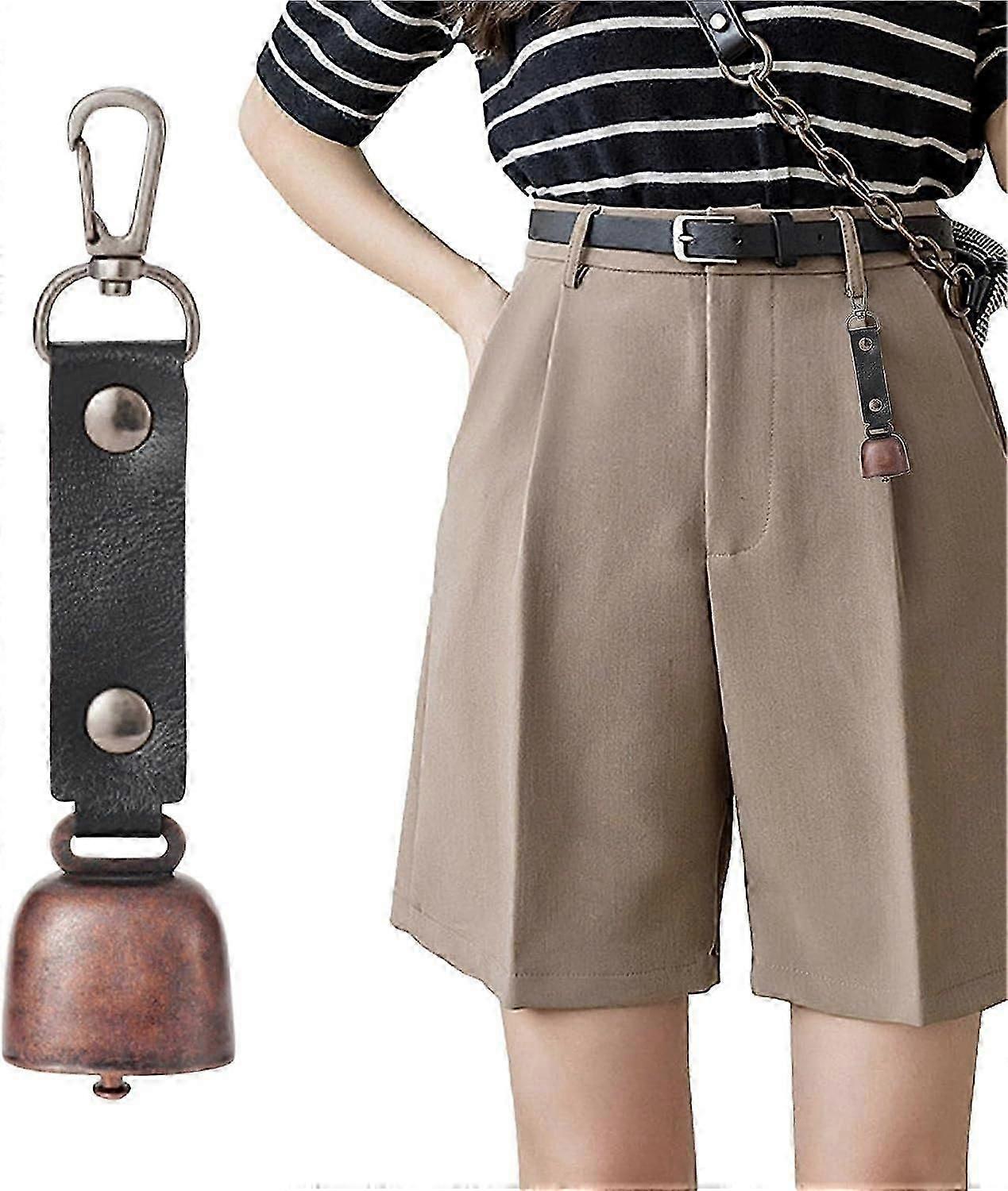 2pcsクマの鐘、PUレザーラウドベアの鐘、ハイキング用の熊の鐘、サバイバルのための犬の首輪の鐘ペットの鐘トラッカーキーホルダー