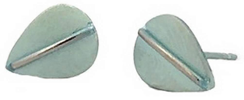 Ti2 Titanium Jungle Leaf Stud Earrings - Light Green