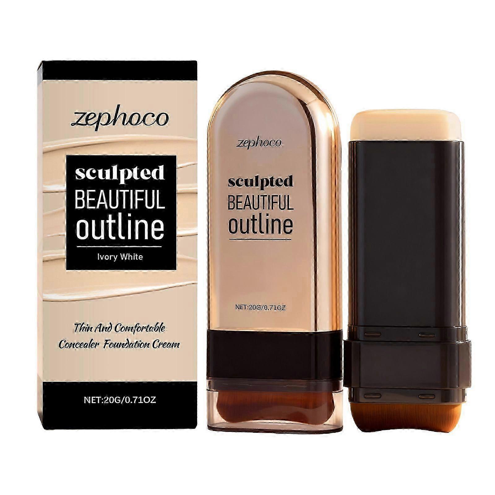 Concealer Foundation Stick, 2025 New Face Foundation Contour Stick, Full Coverage Concealer for Dark Circles and Blemishes, for All Skin Types