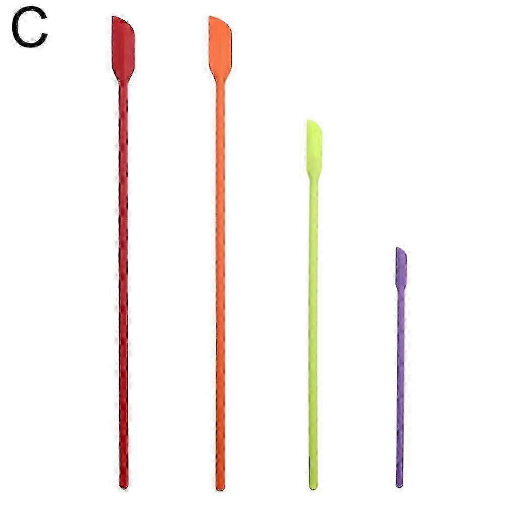 Color (C) $ Silicone 4-piece set Mini small tip scraper Extended cosmetic bottle scraper Jam material spatula creative 2025
