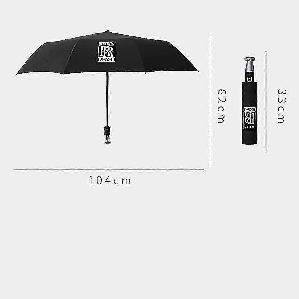 Rolls Royce Logo Car Folding Umbrella – Automatic Open/Close All-Weather Travel Accessory
