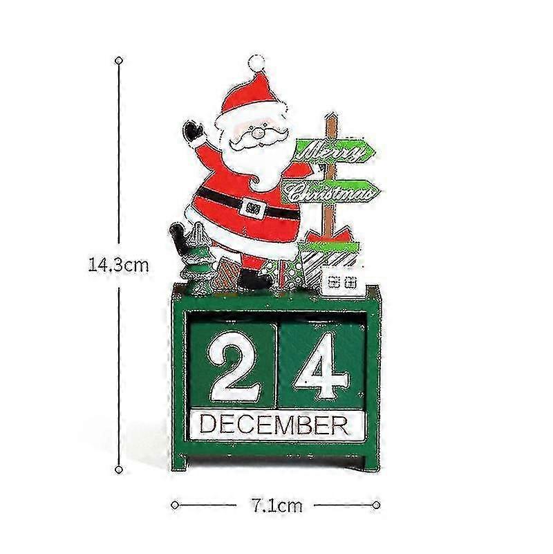 Wooden advent calendar for Christmas countdown with craft decorations