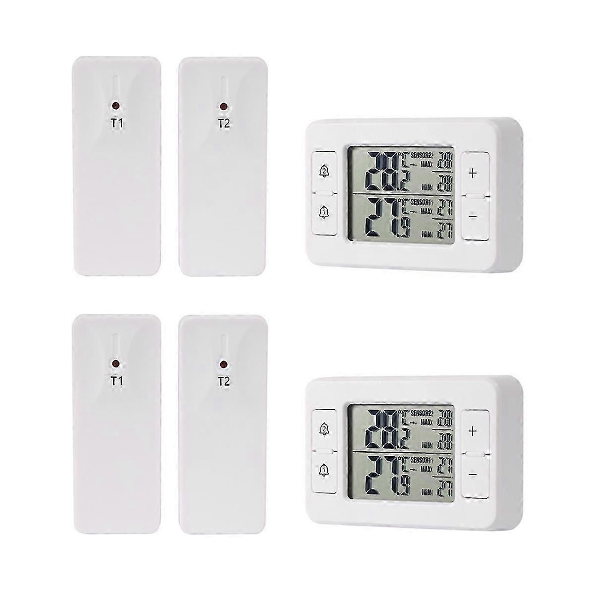 2 Set Refrigerator Cold Storage Electronic Thermometer Wireless
