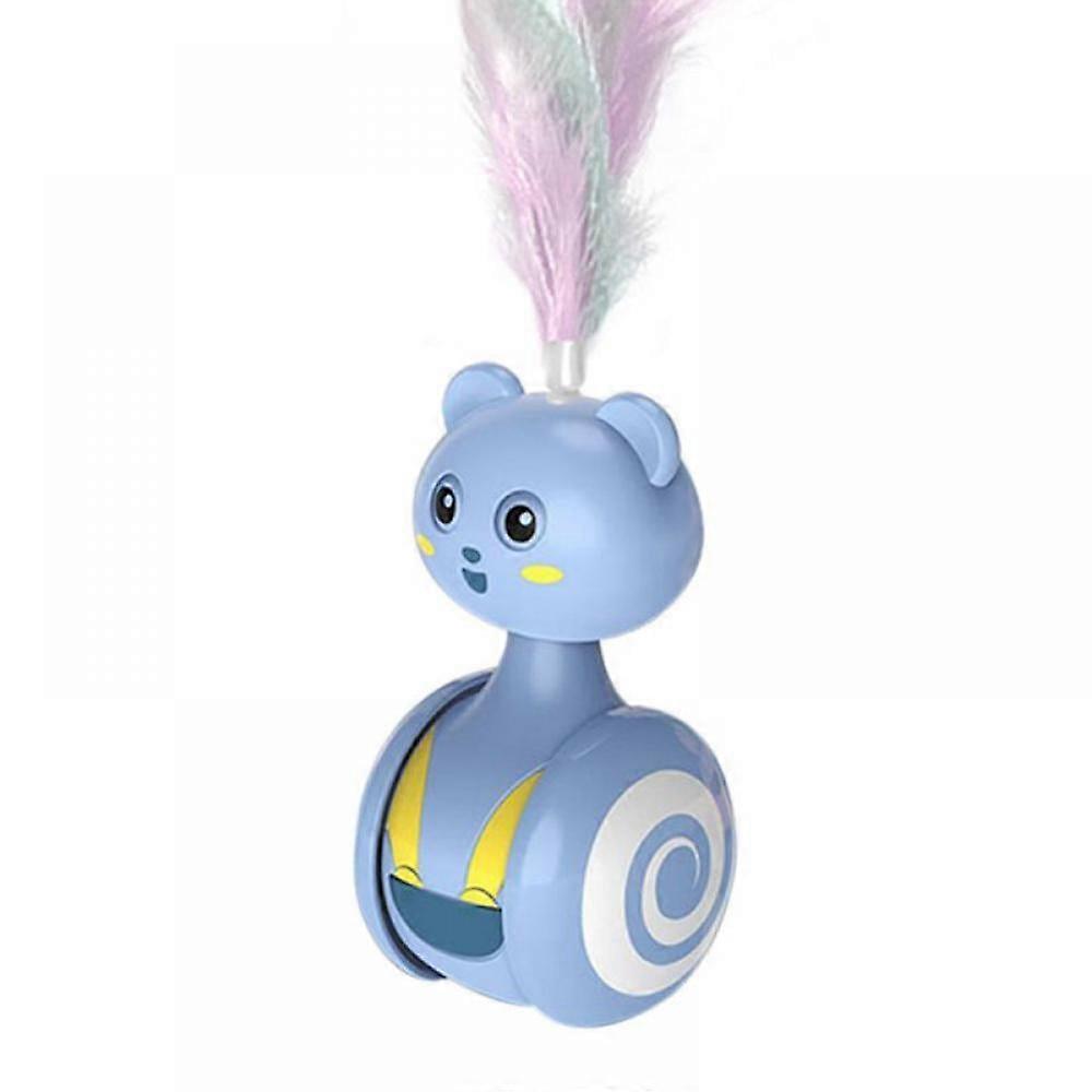 Automatic Cat Toy Ball with Feather, Interactive Smart Moving Self-Rolling for Kitten, Small Dog, Indoor Fun & Exercise