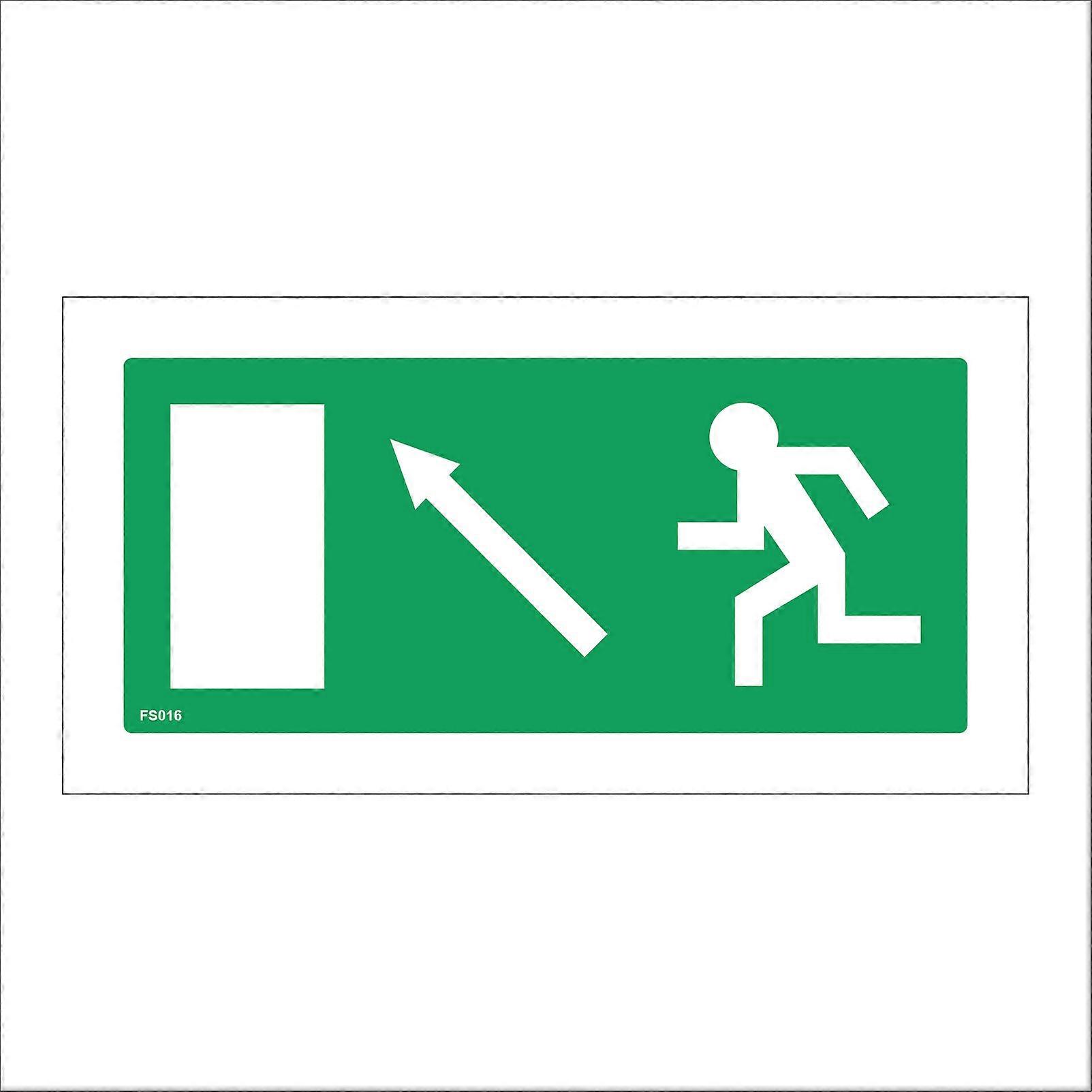 FS016 Emergency Exit Left Sign with Running Man Door Arrow