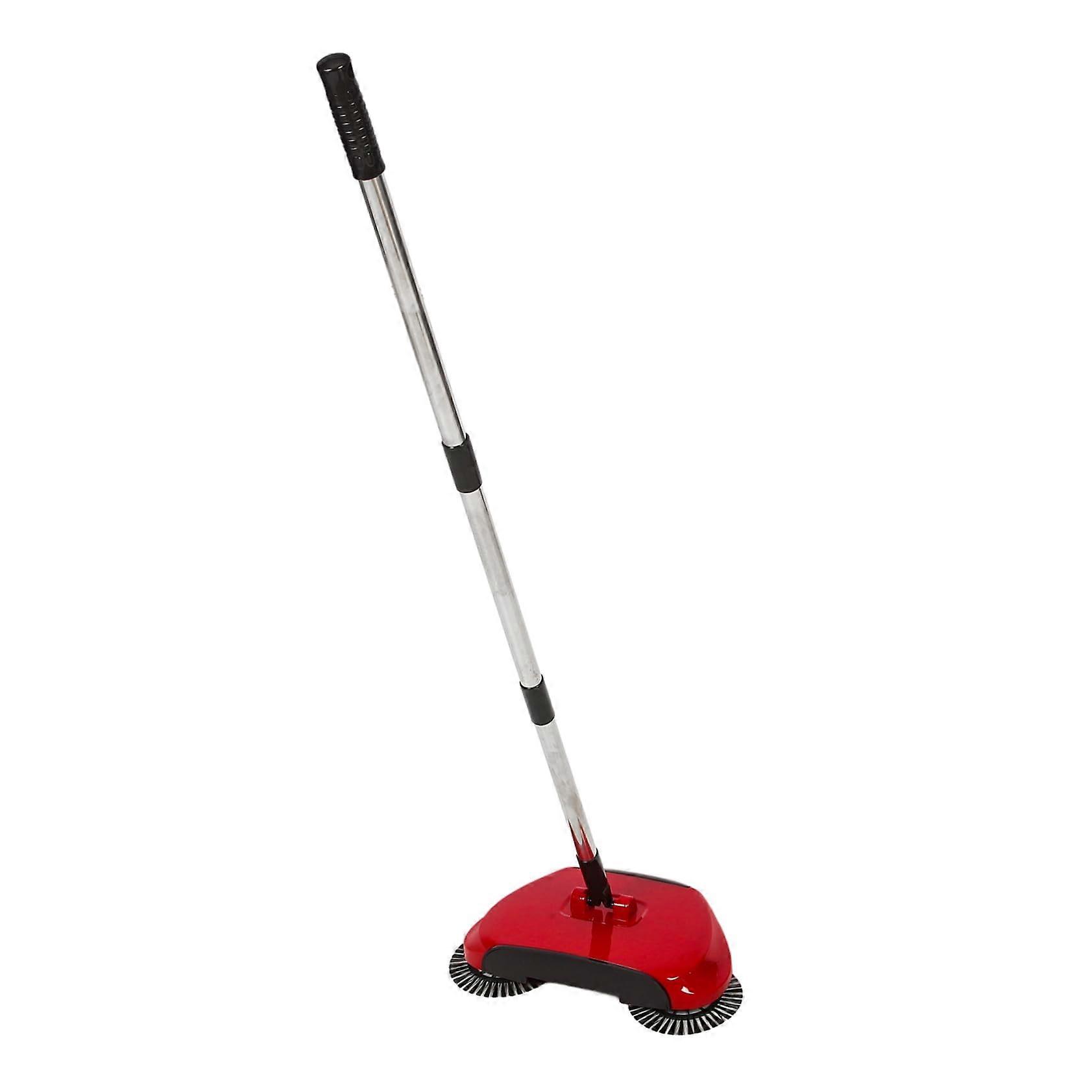 Floor Sweeper with 360° Rotating Mop, Dustpan and Trash Bin for Indoor Outdoor Cleaning Random Color
