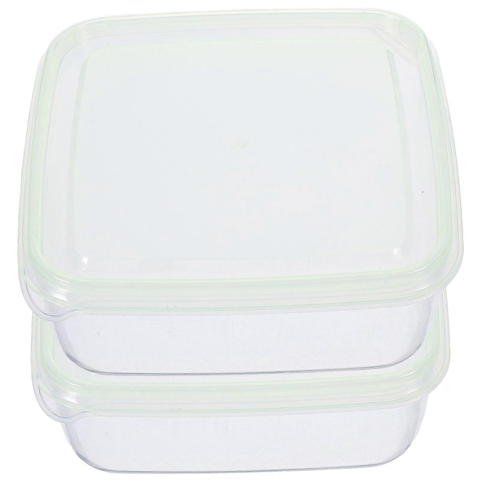 2 Pcs Fresh Storage Box Fruit and Vegetable Cheese Container Keeper Stuff for Kitchen Faicet Cottage with Butter Slices Small Boxes Refrigerator