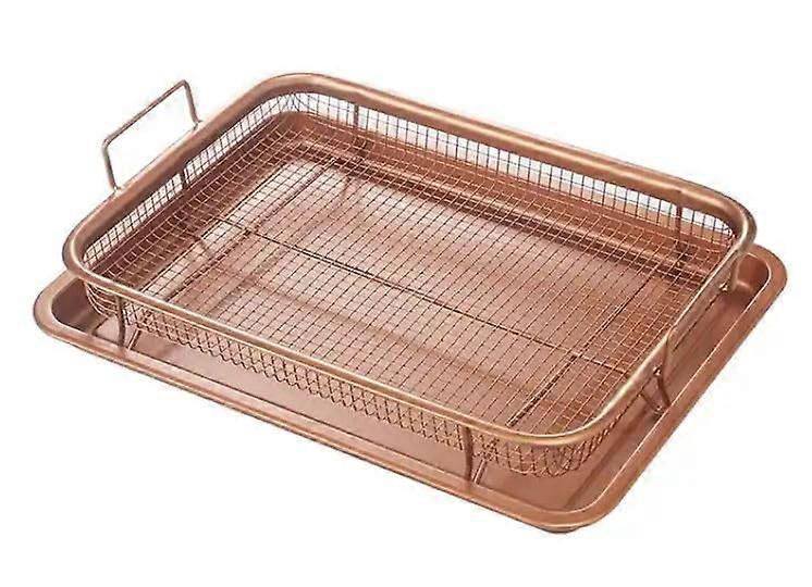 NonStick Crisper Tray Set with Wire Rack for Oven and Air Fryer Healthier Cooking