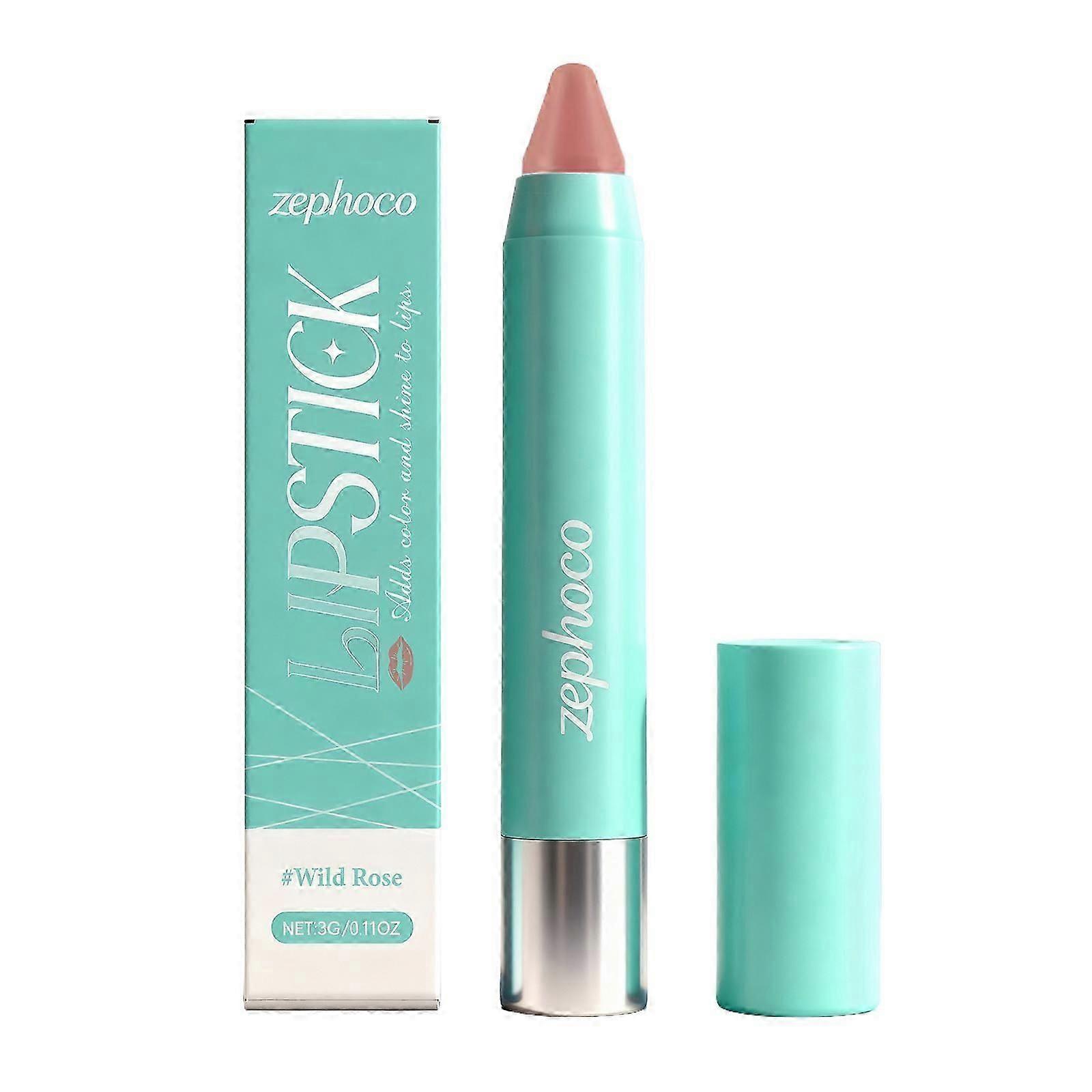 Zephoco Glow Soft Lipstick Pen Light Pink All-Match Color Rendering Is Not Easy To Makeup Daily Lip Makeup Pen