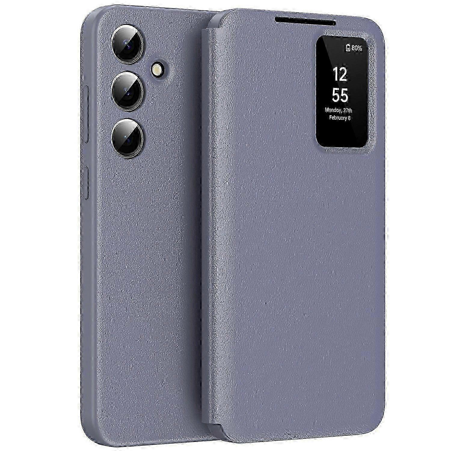 Leather Phone Case for Samsung Galaxy A56 5G with Card Holder & Smart View Window