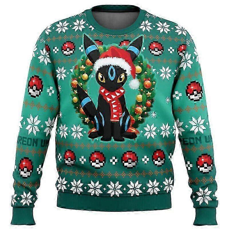 Pokemon csúnya karácsonyi pulóverek karácsonyi pulóver ajándék Mikulás pulóver férfi 3D pulóver és felső őszi és téli ruha