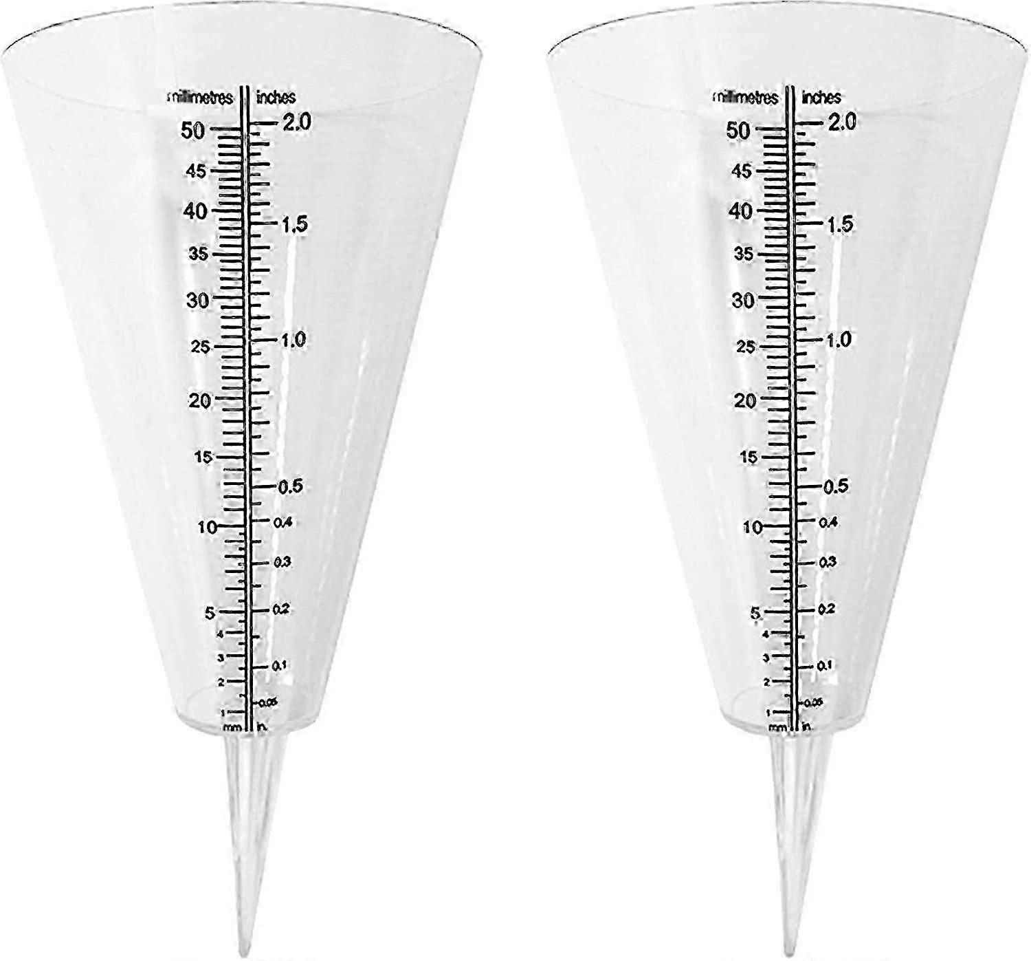Compatible for Rain Gauge, Outdoor, 2 Clear Cone Rain Gauge with Double Scale 2024   8324 B Edition 1129