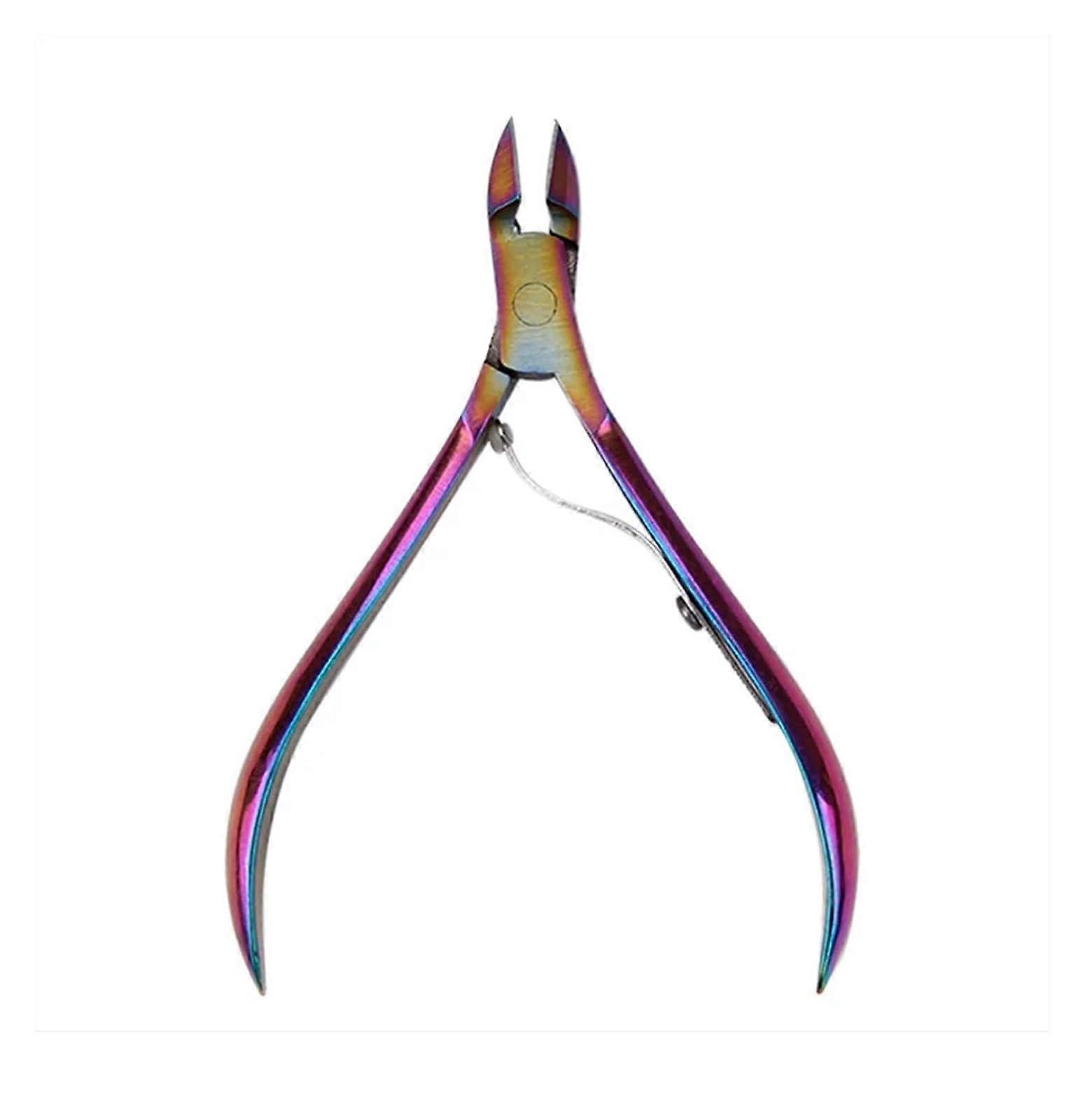 Stainless Steel Cuticle Nipper and Scissors Golden Handle Titanium for Precise Manicure Pedicure