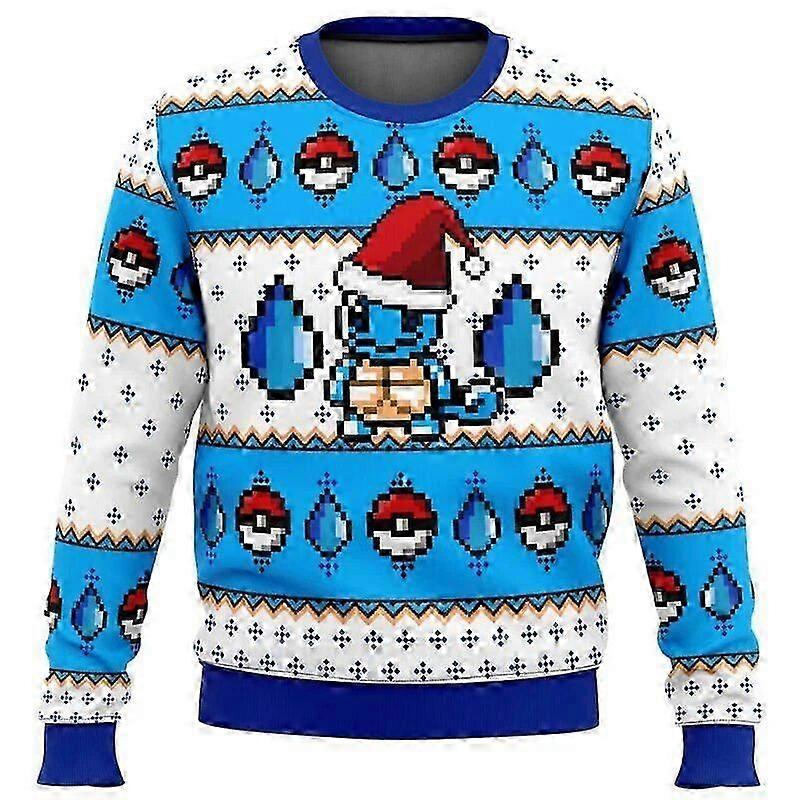 Pokemon csúnya karácsonyi pulóverek karácsonyi pulóver ajándék Mikulás pulóver férfi 3D pulóver és felső őszi és téli ruha