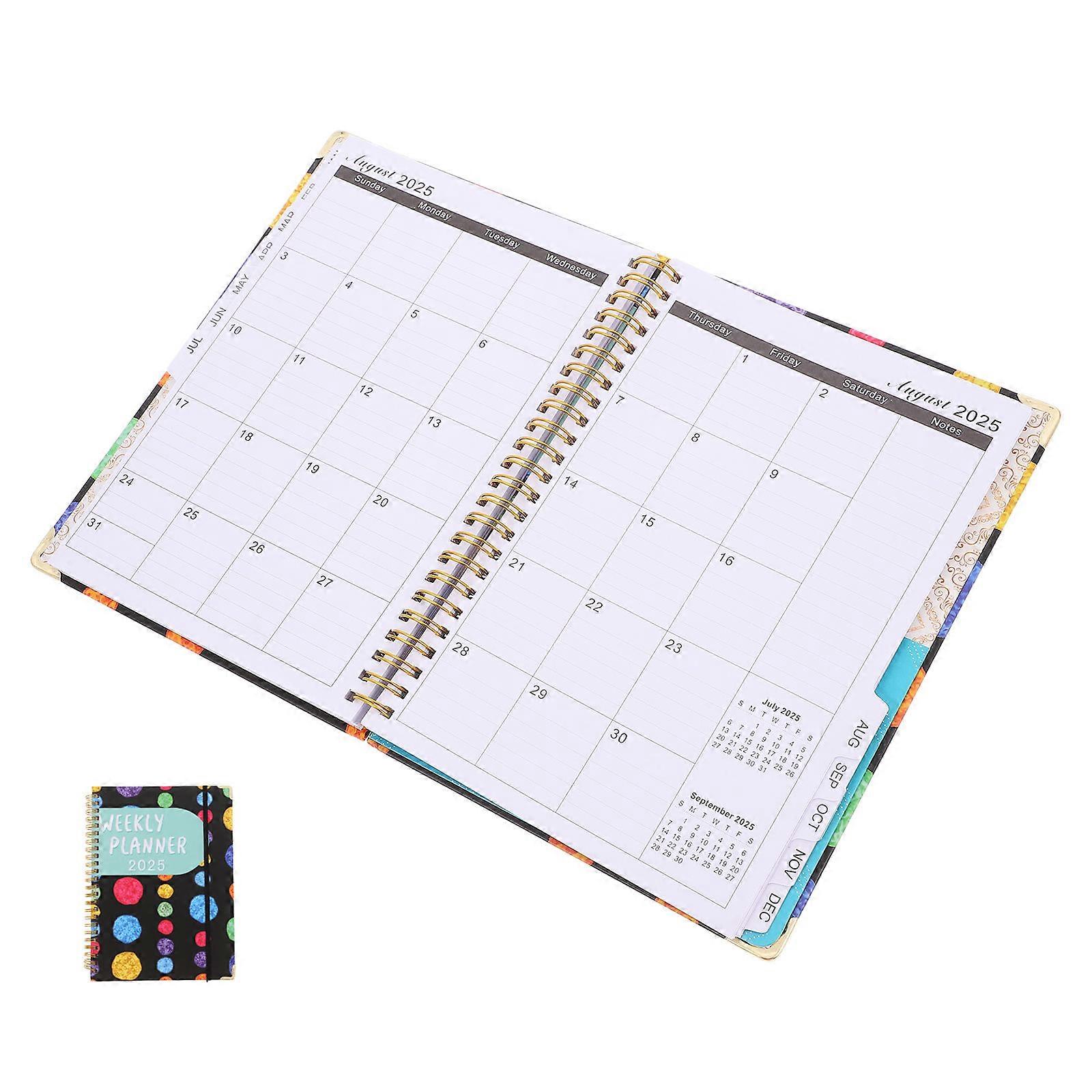 2025 A5 Spiral Notebook for Writing with Flat Lay Binding Portable Notepad Multi Color