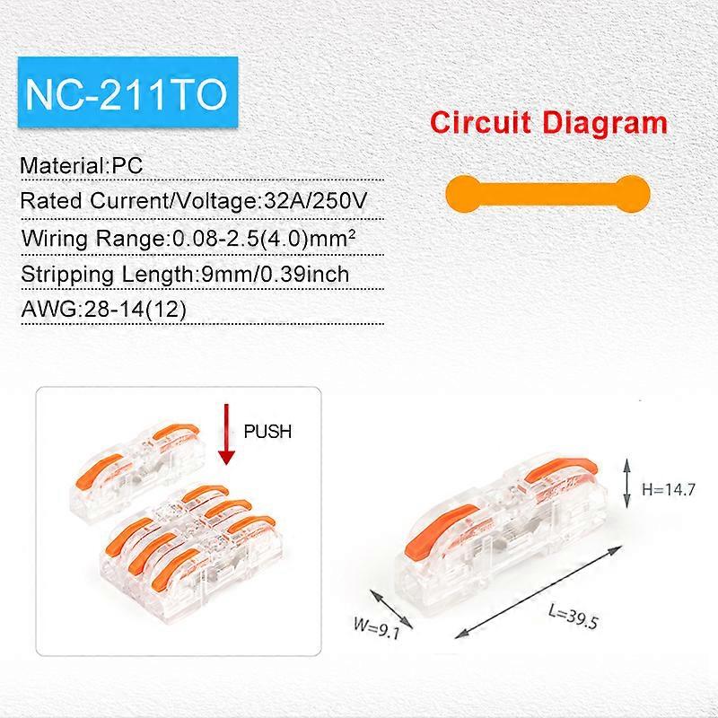 Mini Fast Wire Connector Universal Compact Terminal Block Push-in With Lever Cable Splicing Connector For Improvement&Lighting