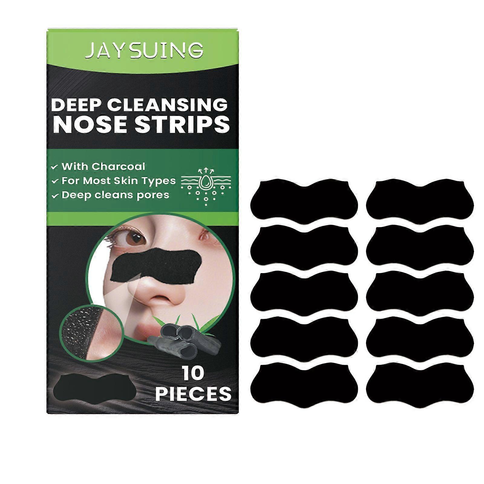 Jaysuing Fragrance-Free Charcoal Pore Cleaning Patch Gentle Pore Cleaning Blackhead Non-Tight Nose Care Patch