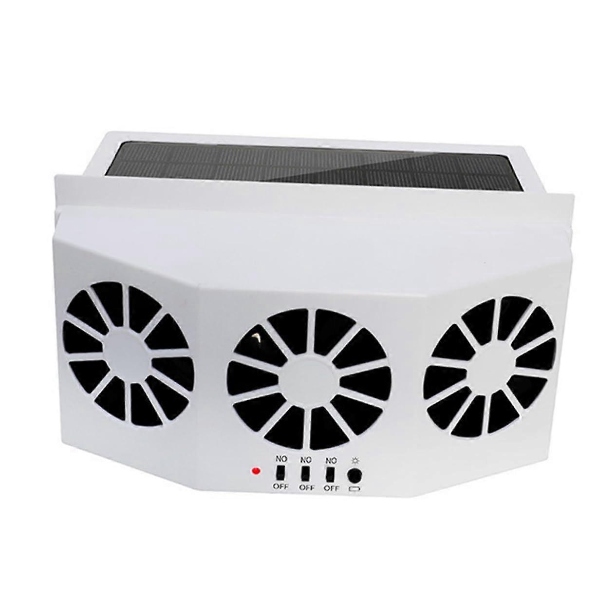 Solar Powered Car Ventilation Fan with Adjustable Exhaust Speeds and Odor Reduction System