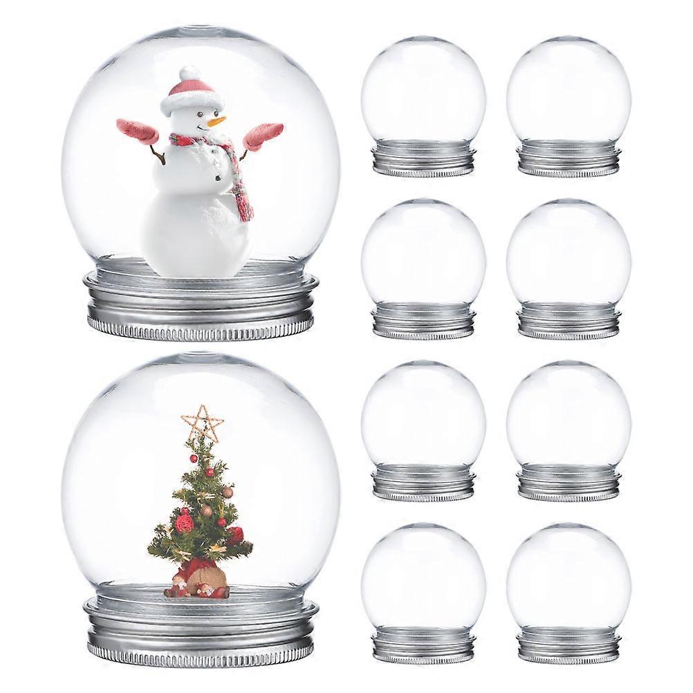 Christmas DIY Snow Globe for Storage 10Pcs Clear Candy Jar Plastic Globe