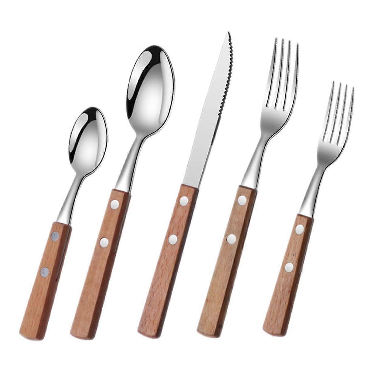 Stainless Steel Serving Utensils Set Rustproof Reusable Forks and Spoons for Home and Restaurant