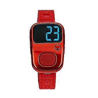 Chargeable Flip Screen Digital Counter Clickers Timer Silicone Finger Strap Comfort Wear ABS Housing for Counting Tasks  Silver