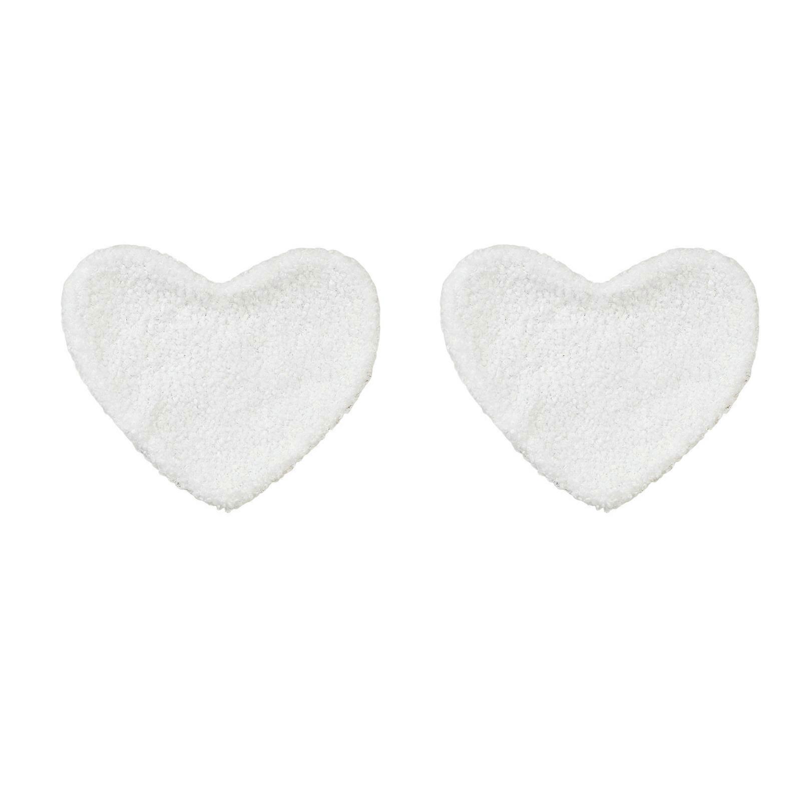 Soft Touches Heart Placemat Fleece Heat Insulation Multiple Color Option Easy to Clean for Dining Setting  White