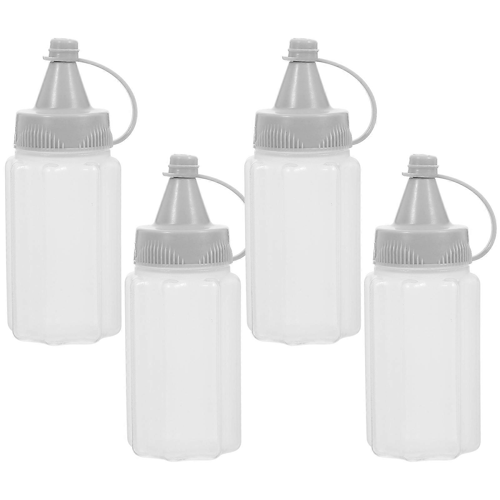 Condiment Squeeze Bottles Honey Jars for Storage Use 4Pcs Reusable PP Bottles