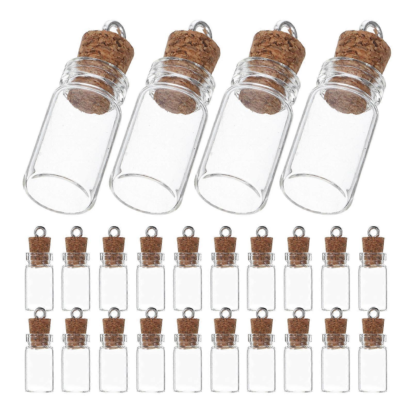 Mini Glass Bottles with Cork for Decoration 24Pcs Assorted Vials